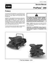 Toro ProPass 200 Service Manual