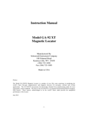 Schonstedt Instrument GA-92 XT Instruction Manual