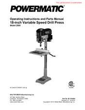 Powermatic 2800 Operating Instructions And Parts Manual
