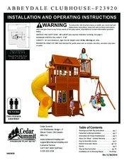 Cedar Summit Abbeydale Clubhouse F23920 Installation And Operating Instructions Manual