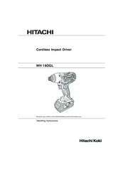Hitachi WH 18DGL Handling Instructions Manual