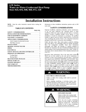 Carrier GW Series Installation Instructions Manual