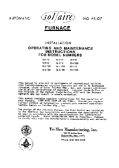 Solaire 30-1-12 Operating And Maintenance Instructions Manual
