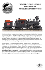 MTN PREMIER CLIMAX LOGGING STEAM ENGINE Operating Instructions Manual