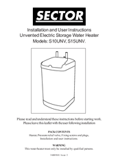 Sector S15UNV Installation And User Instructions Manual