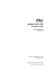 Force Computers SPARC/CPU-5TE Installation Manual