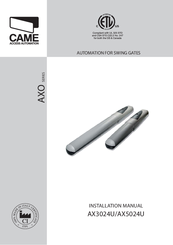 CAME AX5024U Installation Manual