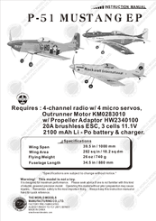 The World Models Manufacturing P -51 MUSTANG EP Instruction Manual