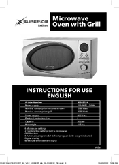 Superior 10002124 Instructions For Use Manual