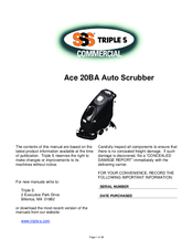 Triple S Ace 20BA Instruction Book