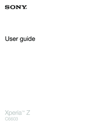 Sony Xperia Z C6603 User Manual