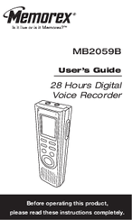 Memorex MB2059B - Digital Voice Recorder User Manual