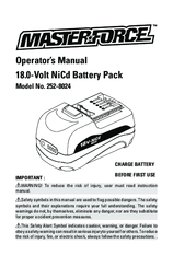MasterForce 252-8024 Operator's Manual