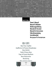 Rotel RB-1091 Owner's Manual