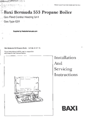 Baxi Bermuda 553 Installation And Servicing Instructions