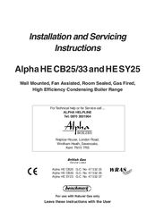 Alpha Boilers HE CB25 Installation And Servicing Instructions