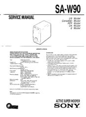 Sony SA-W90 Service Manual