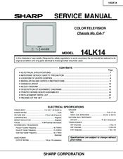 Sharp 14LK14 Service Manual
