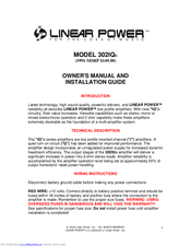 Linear Power 302IQ Owner's Manual And Installation Manual