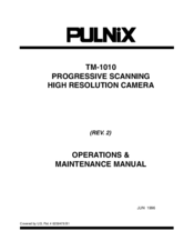 Pulnix TM-1010 Operation & Maintenance Manual