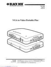 Black Box VGA to Video Portable Plus Instructions For Installation, Use And Maintenance Manual