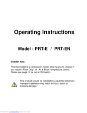 Heatmiser PRT-E Operating Instructions Manual