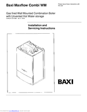 Baxi Maxflow Combi WM Installation And Servicing Instructions