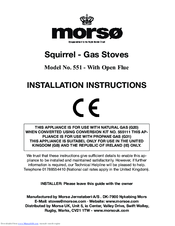 Morso SQUIRREL 551 Installation Instructions Manual