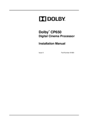 Dolby Laboratories CP650 Installation Manual