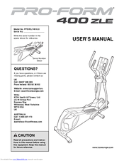 Pro-Form 400 ZLE PFEVEL74910.0 User Manual