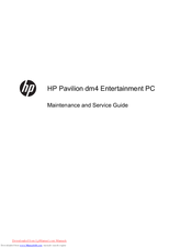 HP Pavilion dm4 Entertainment PC Maintenance And Service Manual