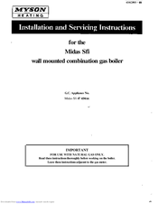 Myson Midas Sfi Installation And Servicing Instructions