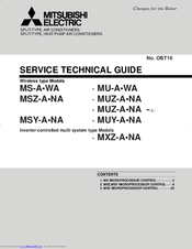 Mitsubishi Electric MXZ-A NA Service Technical Manual