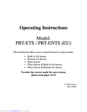 Heatmiser PRT-ETS Operating Instructions Manual
