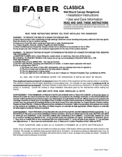 Faber CLASSICA Installation Instructions Manual