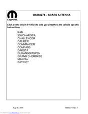 Mopar K6860274 Installation Instructions Manual