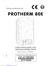 Protherm 80E User, Installation And Servicing Instructions