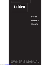 Uniden BC246T Owner's Manual