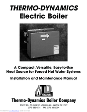 Thermo-Dynamics Boiler TDE-15 Installation And Maintenance Manual
