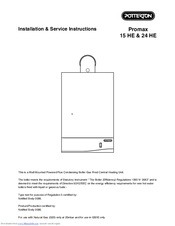 Potterton Promax 24 HE Installation & Service Instructions Manual