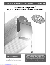 Automatic Technology Australia GDO-4 V4 EasyRoller Installation Instructions Manual