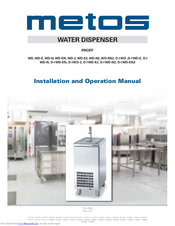 Metos PROFF WD-E2 Installation And Operation Manual