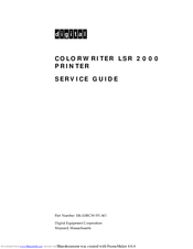 Digital Equipment COLORWRITER LSR 2000 Service Manual