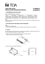 Toa C-DR091D PL Installation Manual