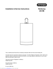 Potterton Performa 24i HE Installation And Service Instructions Manual