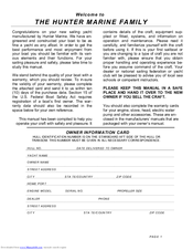Hunter Marine Hunter 170 Owner's Manual