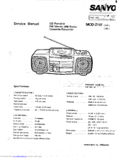 Sanyo MCD-Z16F Service Manual