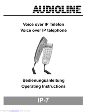 AUDIOLINE IP-7 Operating Instructions Manual