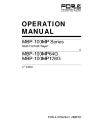 FOR-A MBP-100MP128G Operation Manual