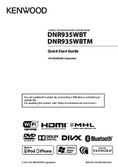 Kenwood DNR935WBT Quick Start Manual